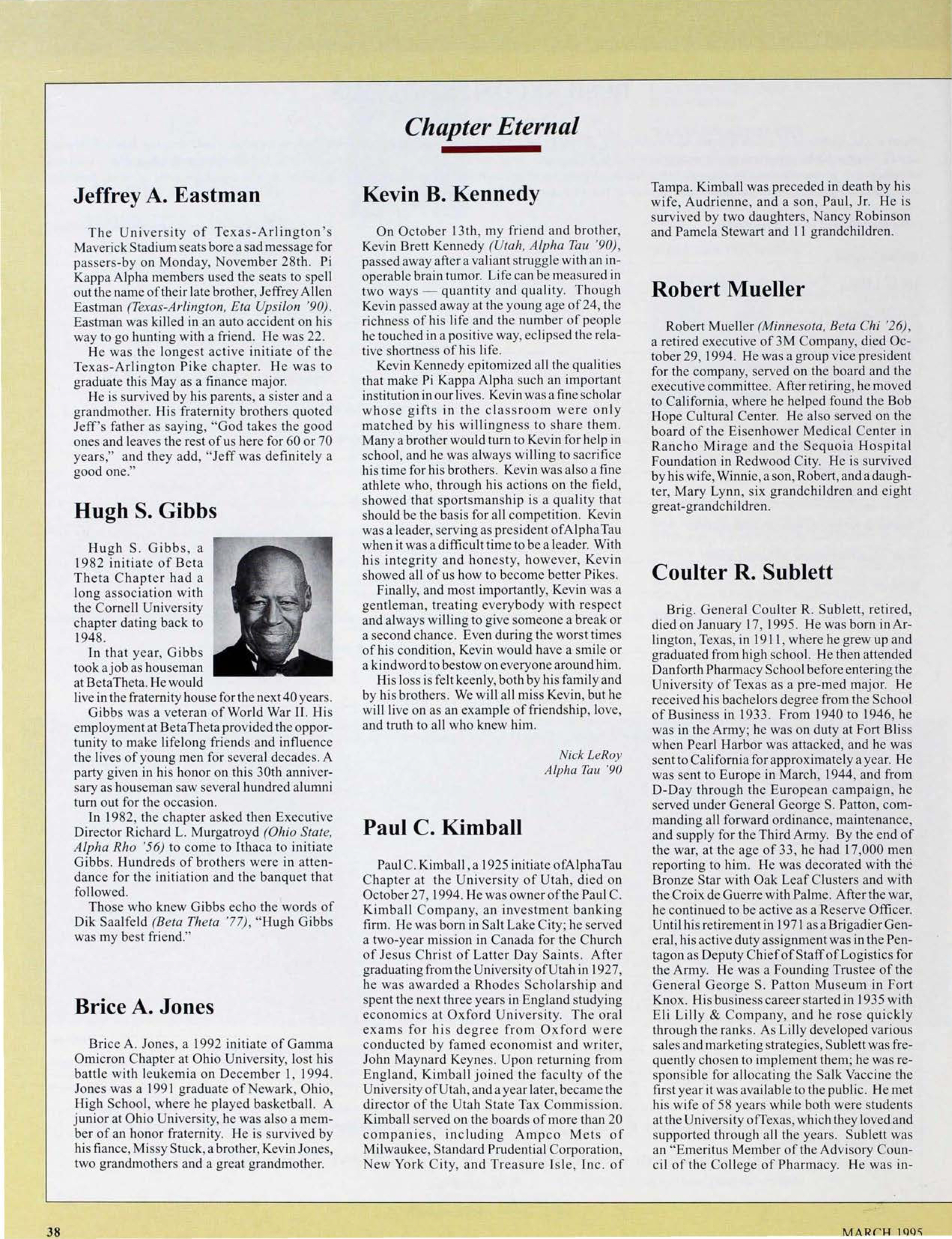 Chapter Eternal, March 1995